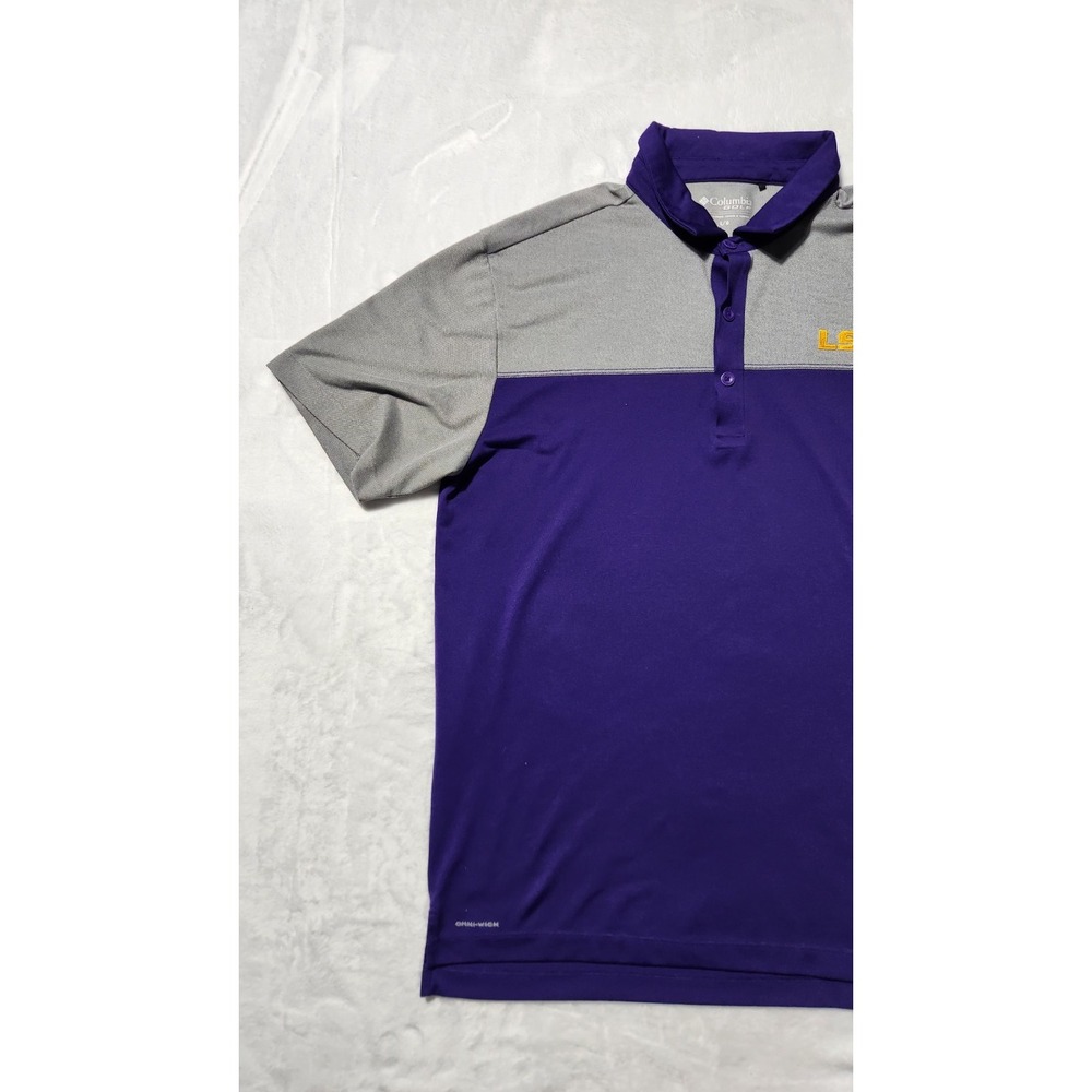 Columbia LSU Tigers Purple Omni-Wick Total Control Polo Men Size Large - Picture 3 of 7